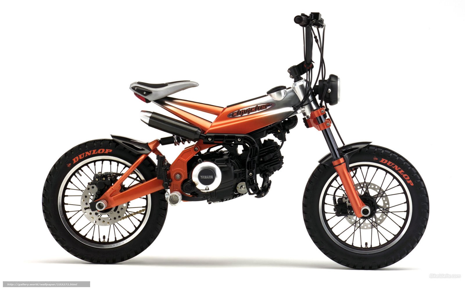 Orange Yamaha Chopper Motorcycle