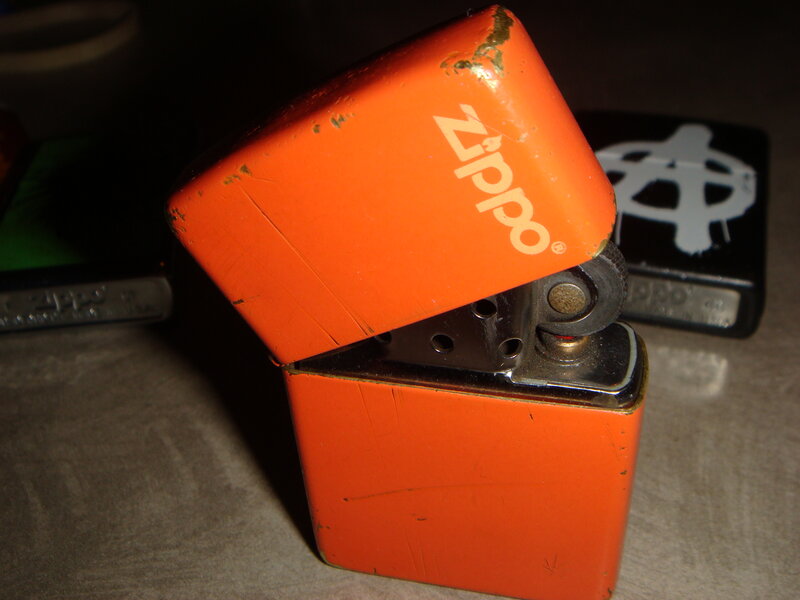 orange zippo lighter