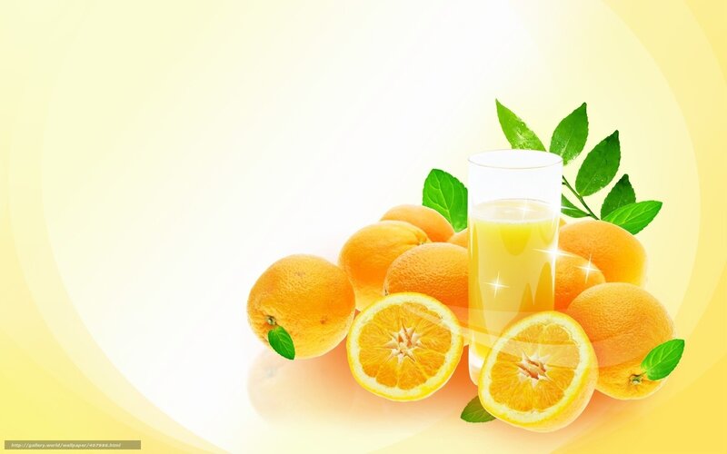 Oranges and Orange Juice — Yellow, Fresh, Photograph