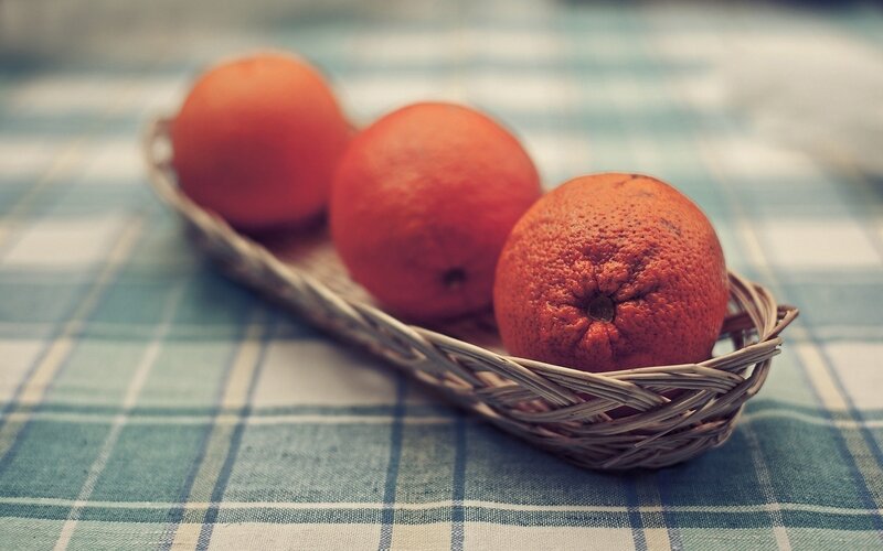 Oranges in a basket