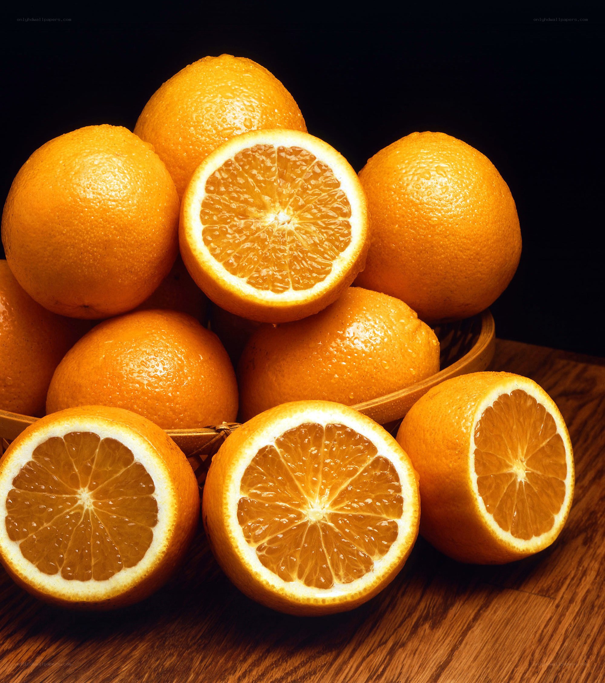 Oranges in a basket