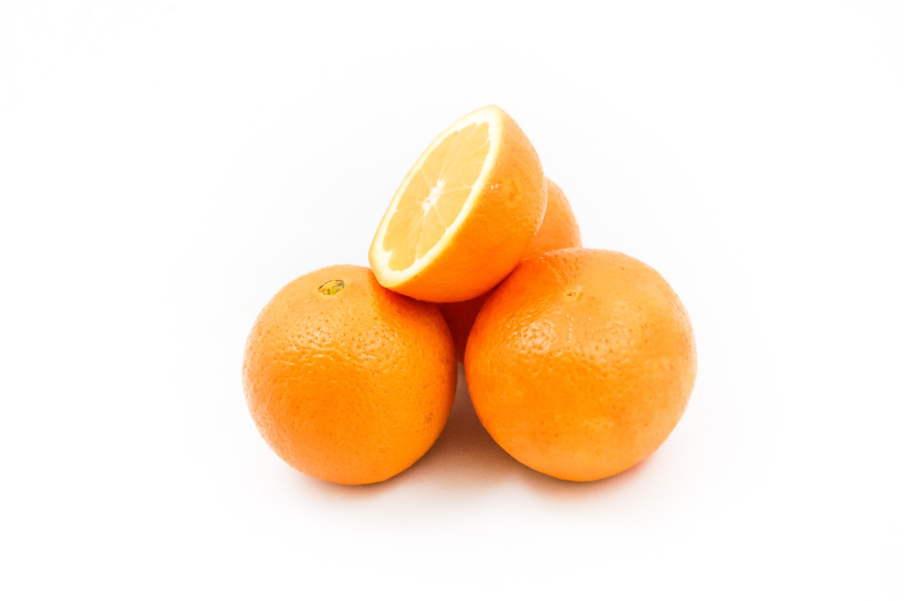 Oranges on a white background