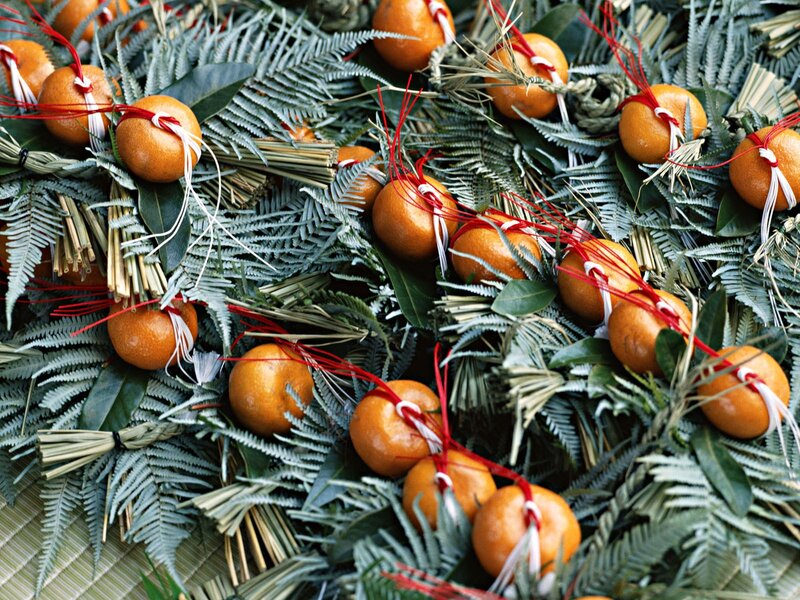 Oranges on green foliage