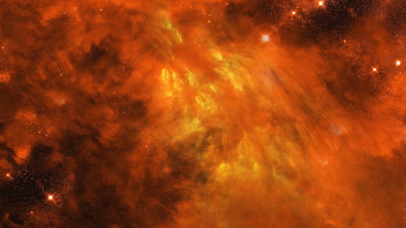 Orangish nebula in space