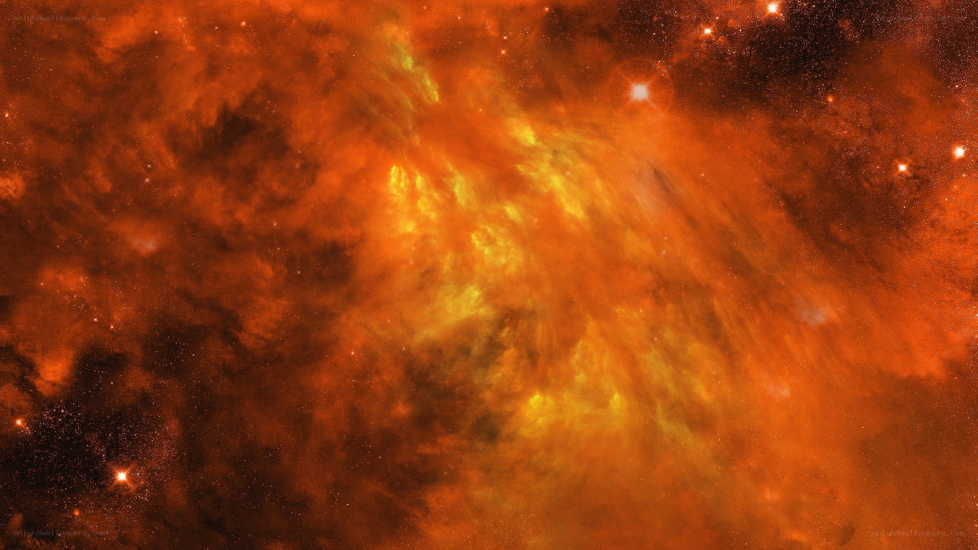 Orangish nebula in space