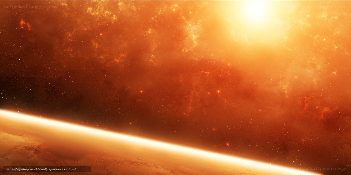 Orangish space nebula
