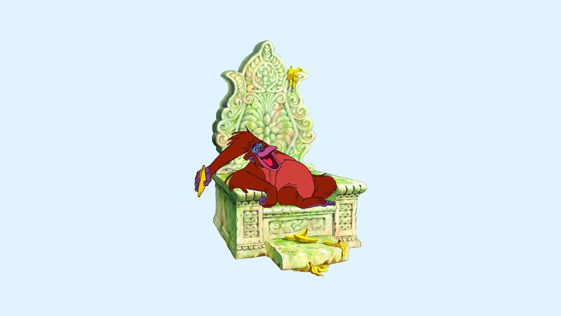 Orangutan on Throne
