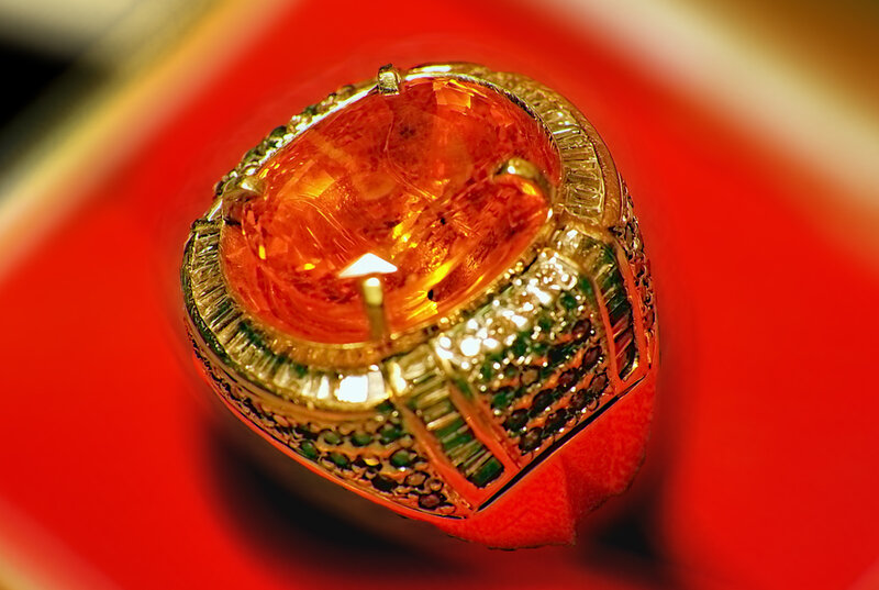 Orangy gemstone ring