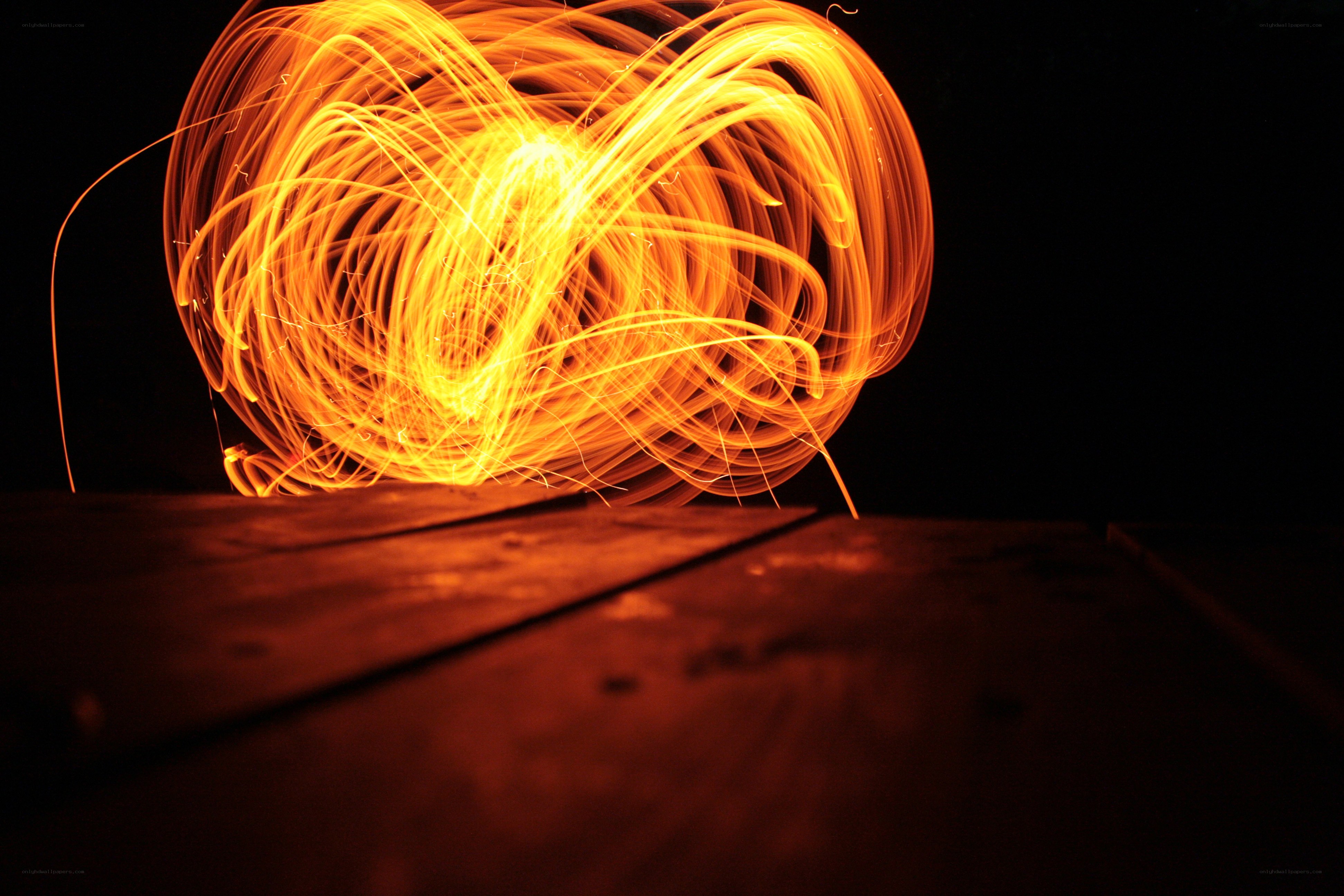 Orb of light trails