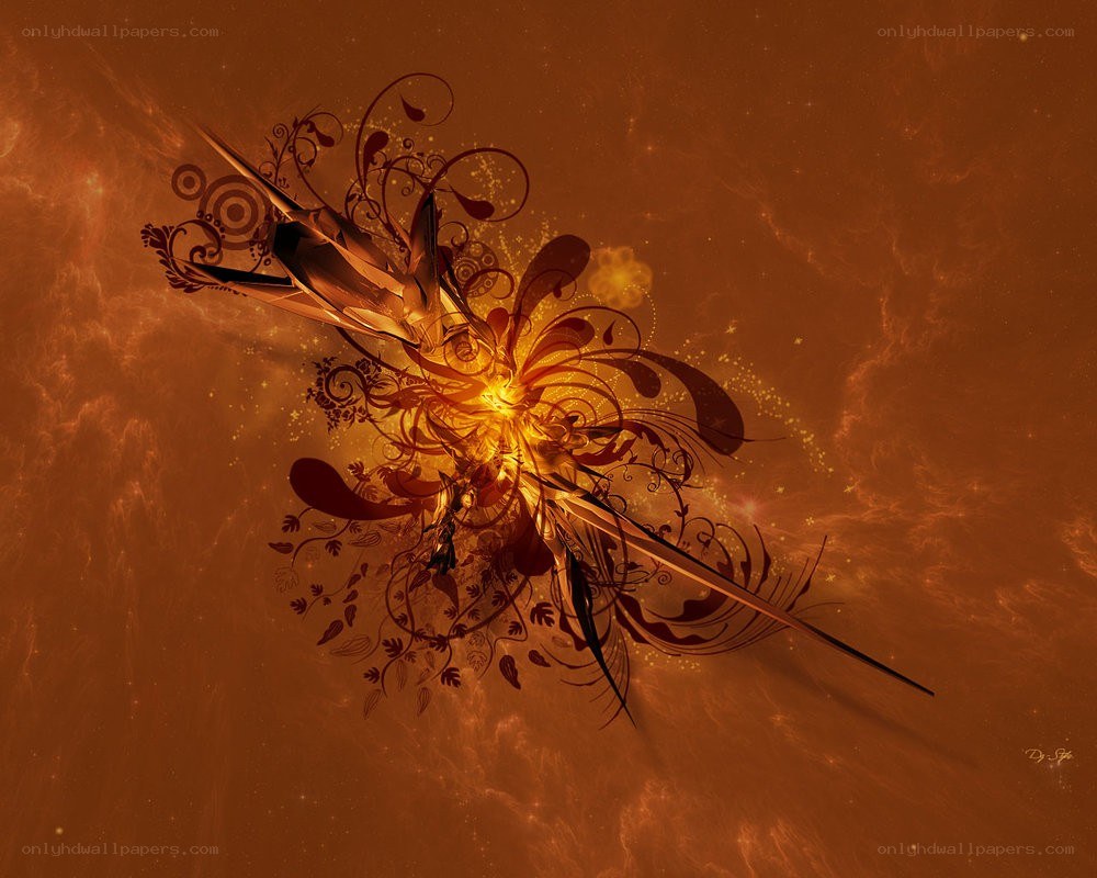 Orbital floral fractal design