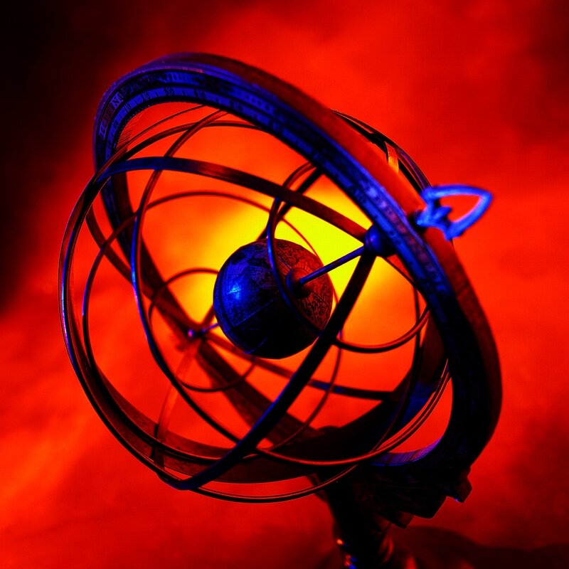 Orbital model with glowing background