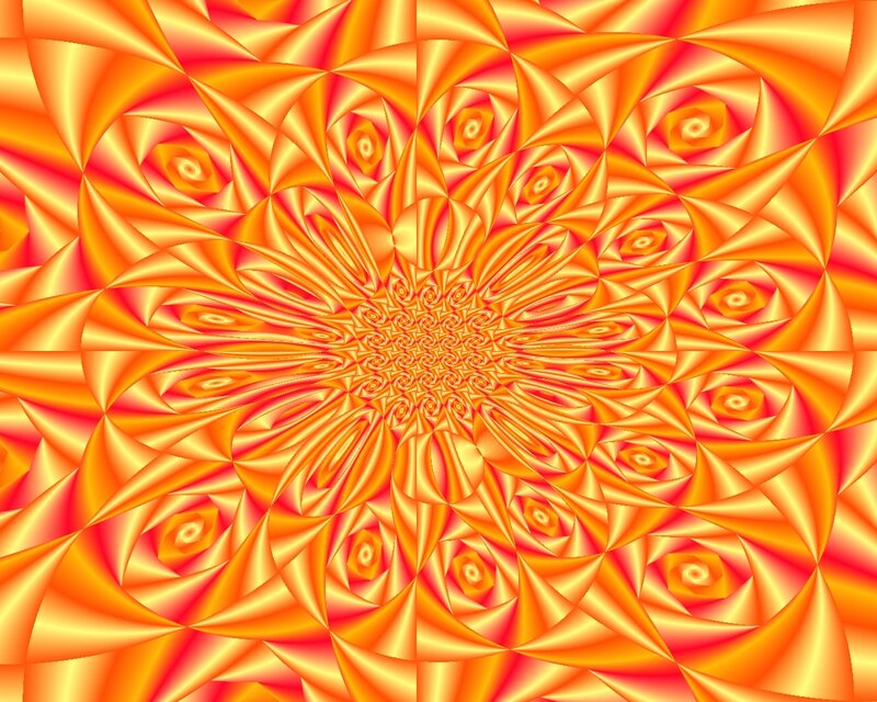 Orbital orange fractal pattern