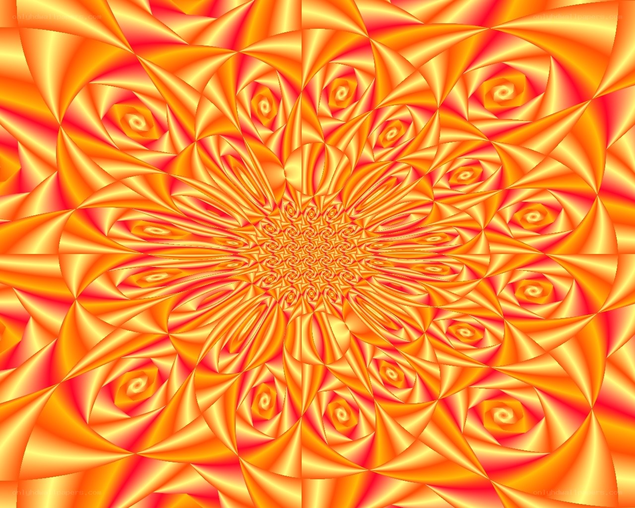 Orbital orange fractal pattern