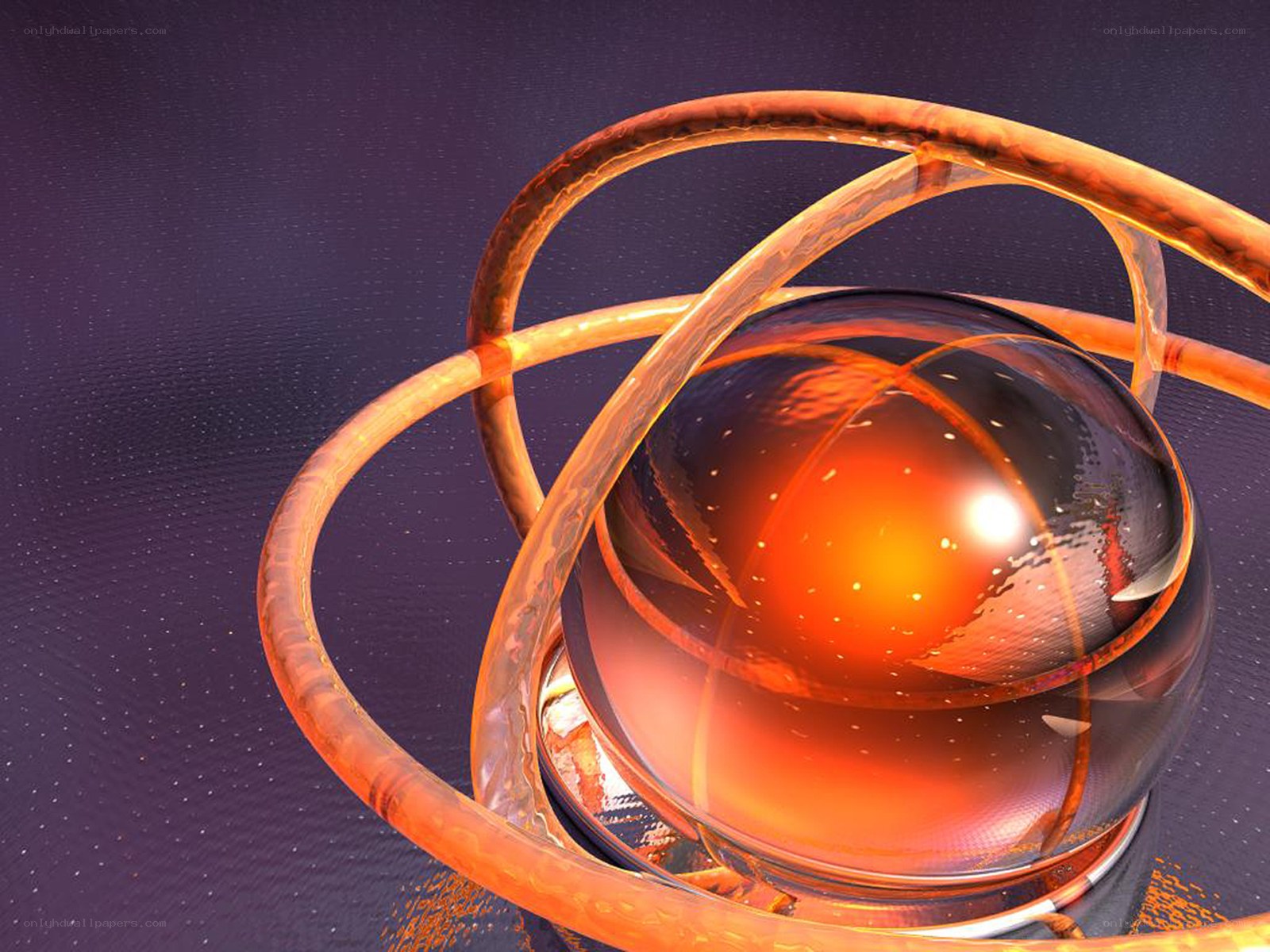 Orbital sphere with glowing rings