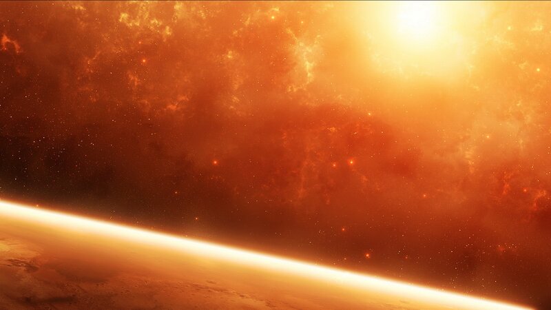 Orbital view of a red planet