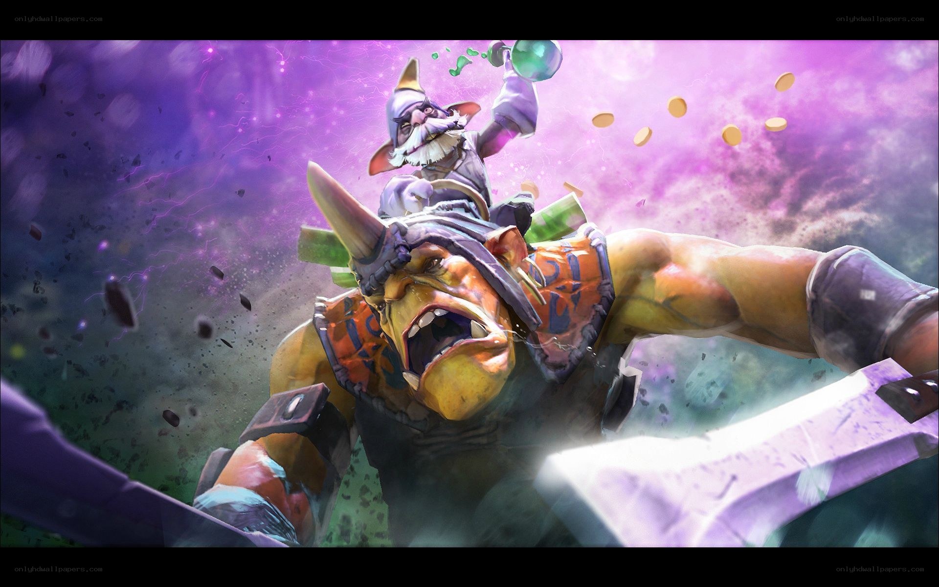 orc and gnome in battle