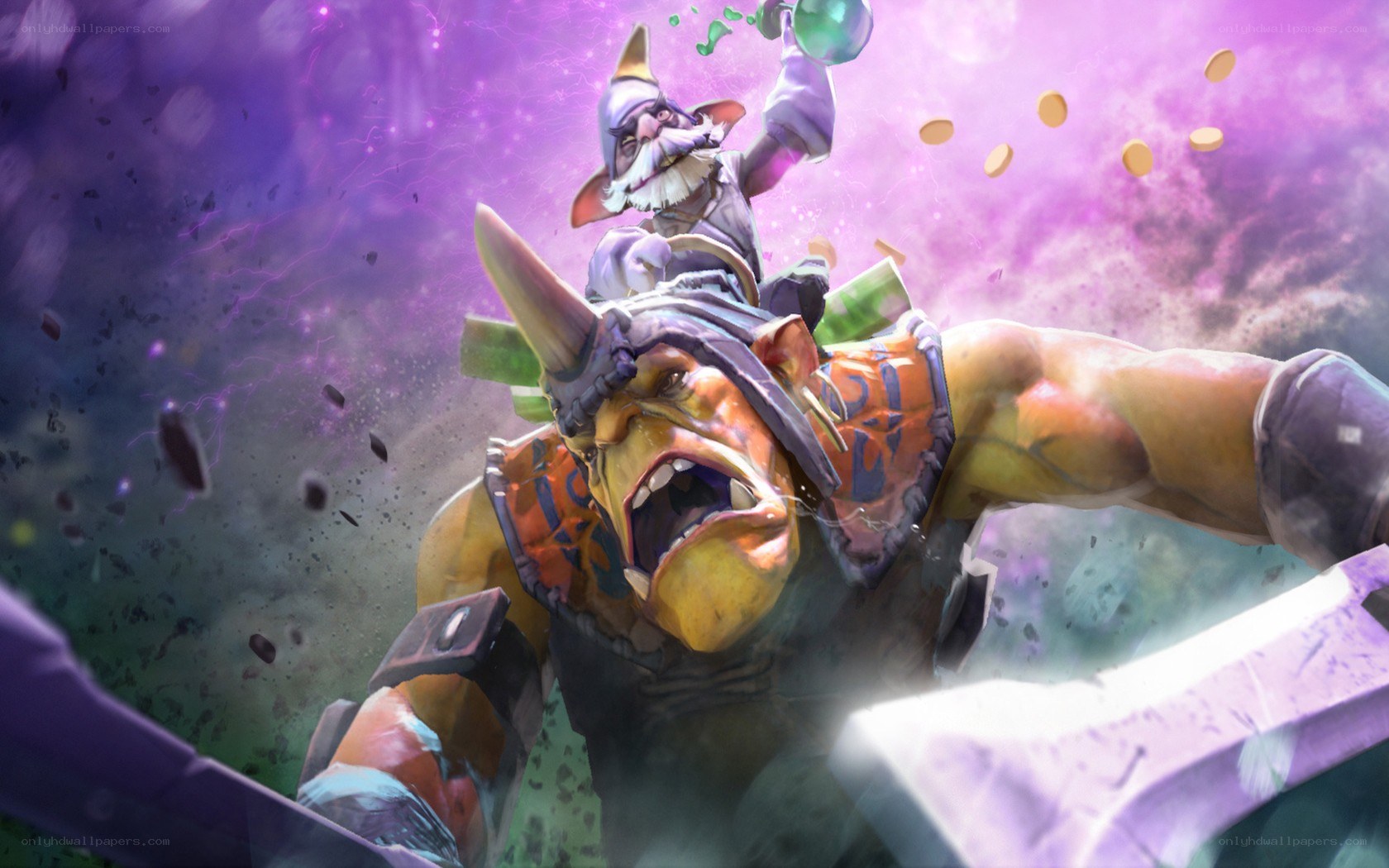 orc and gnome in battle