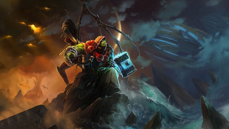 Orc and Worgen on Cliff