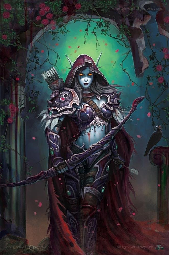 orc archer in a rose garden