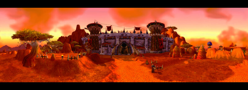 orc fortress at sunset