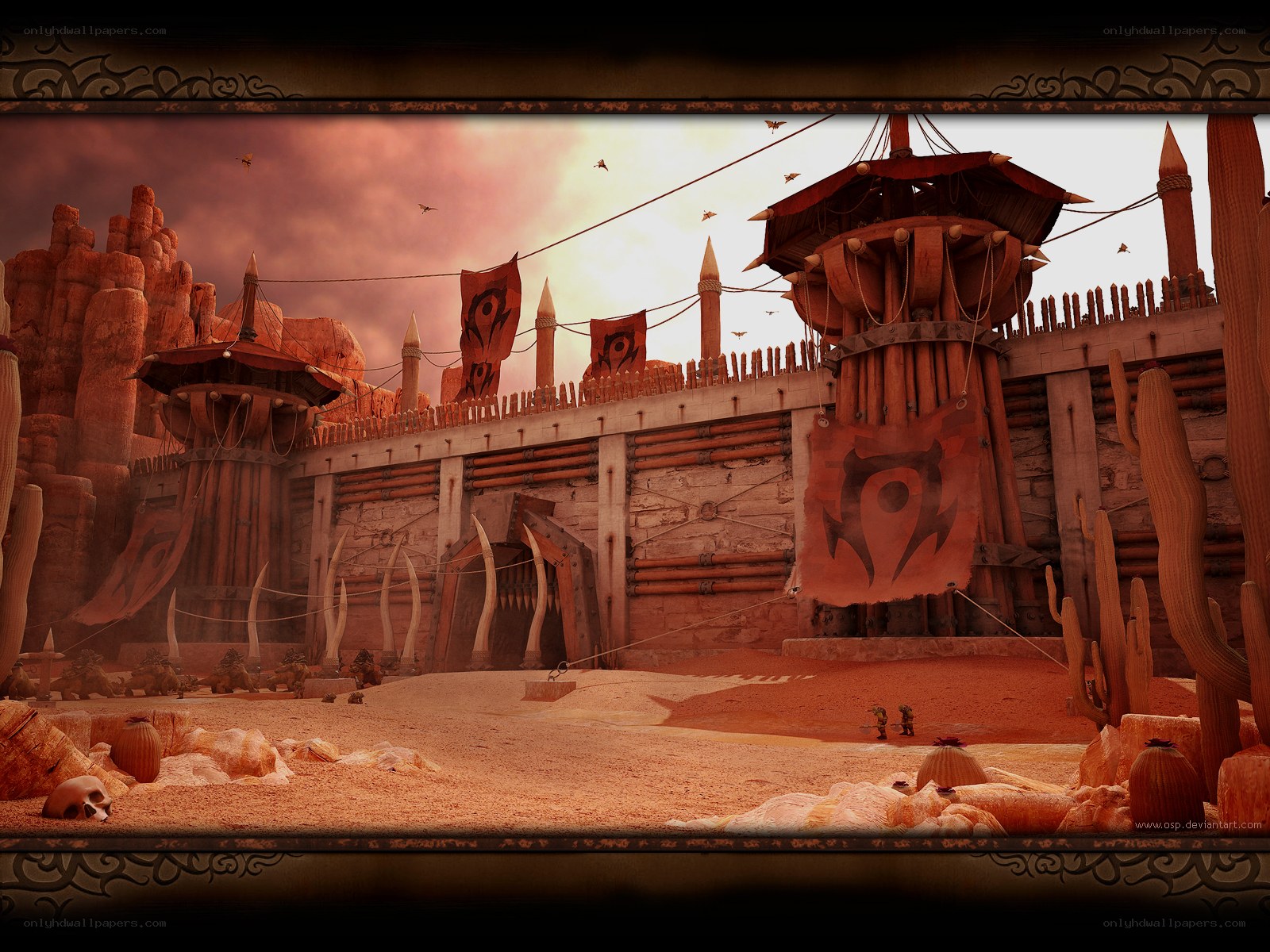 orc fortress in desert