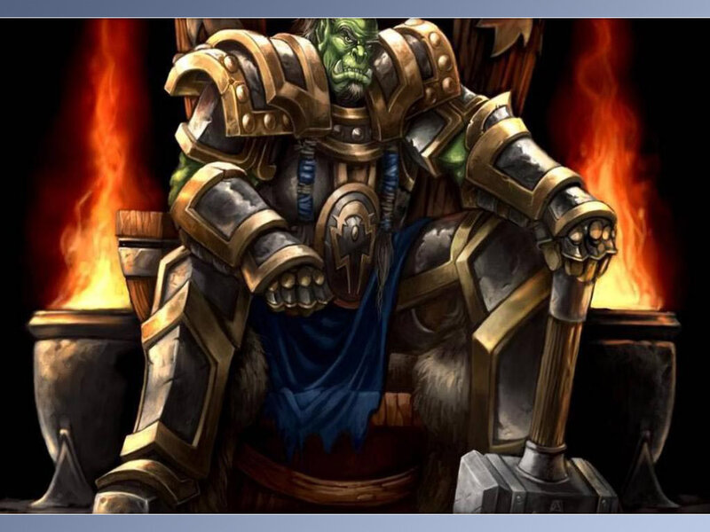 Orc warlord on a throne