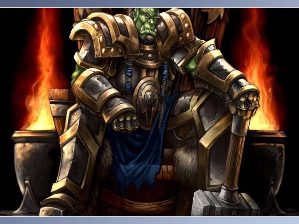 Orc warlord on a throne