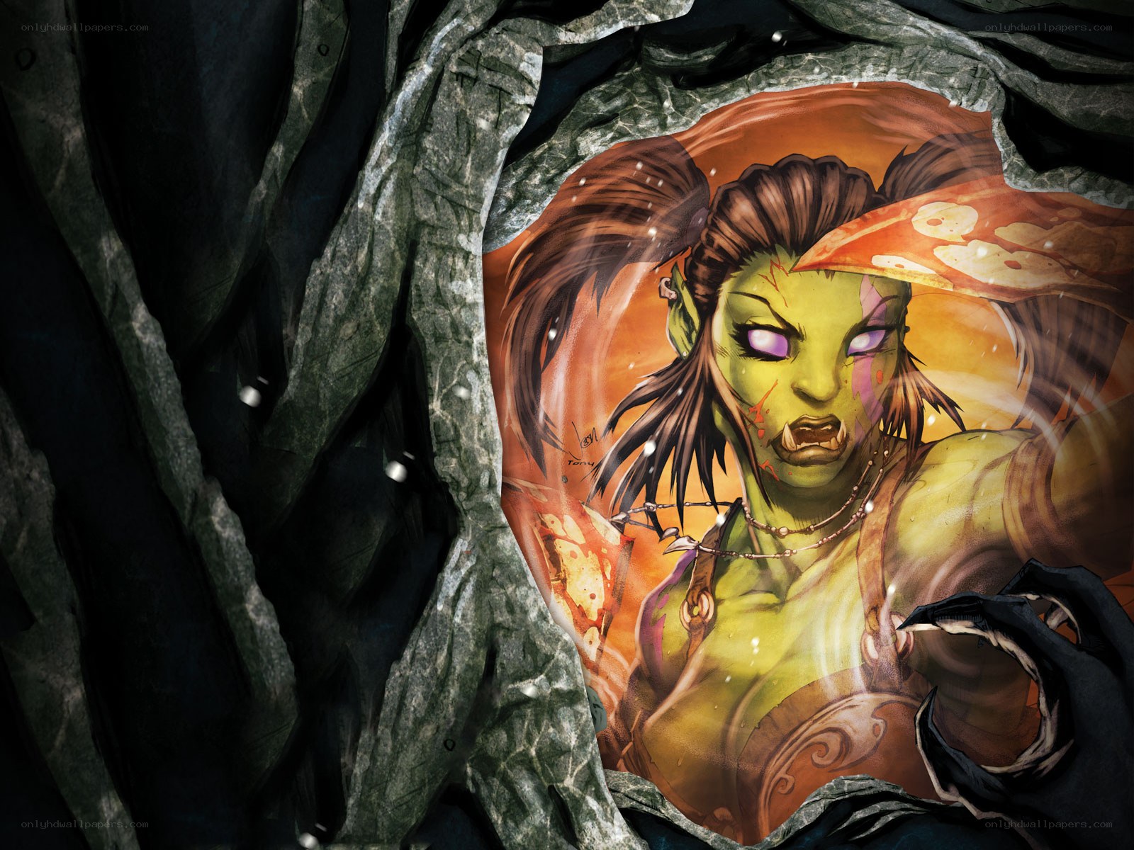 orc warrior in a cave