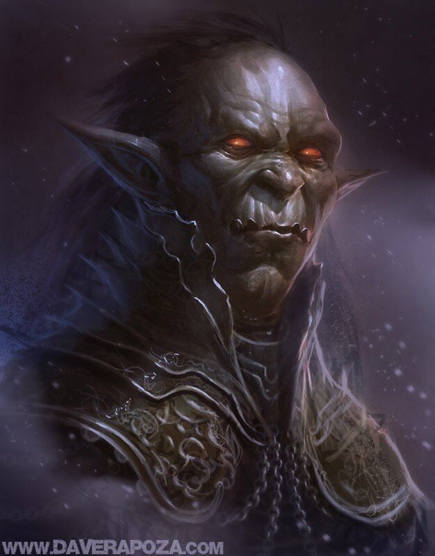orc warrior in dark armor