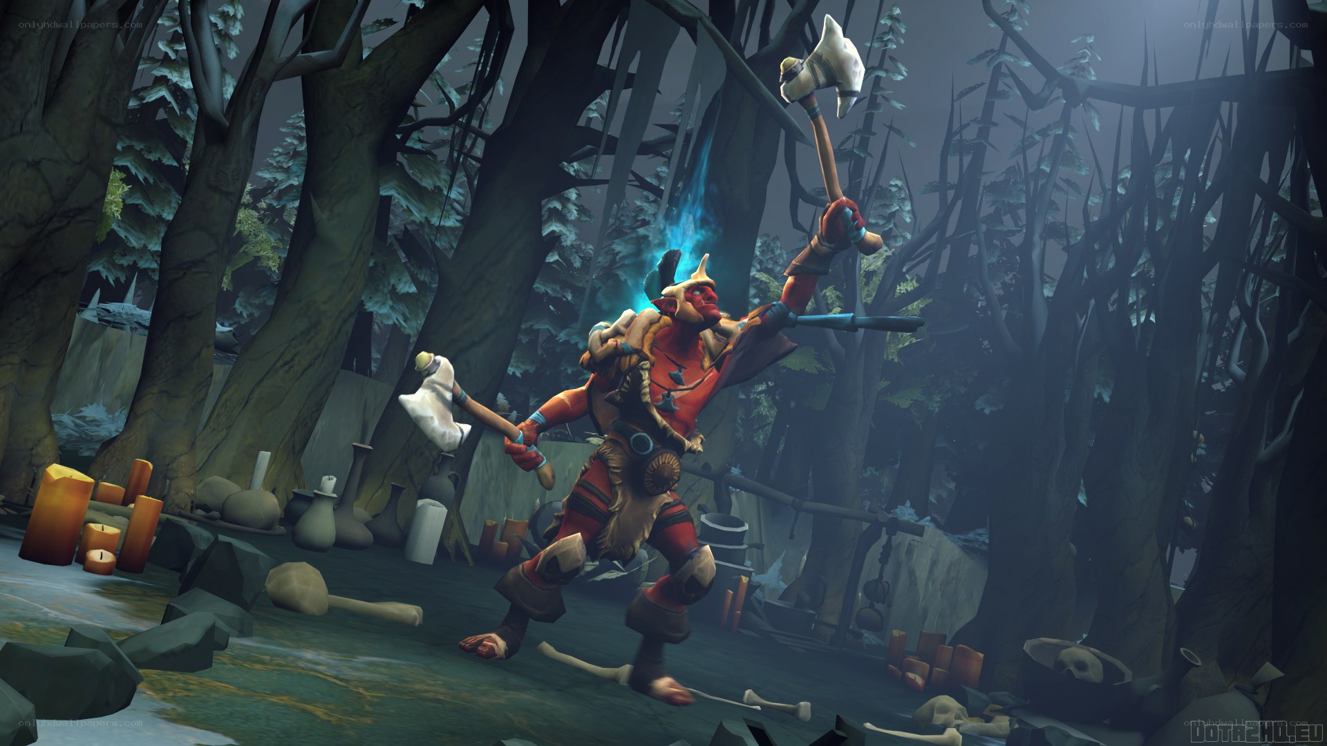 orc warrior in dark forest