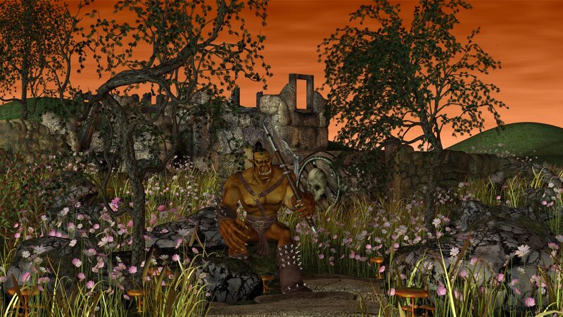 Orc Warrior in Flowers