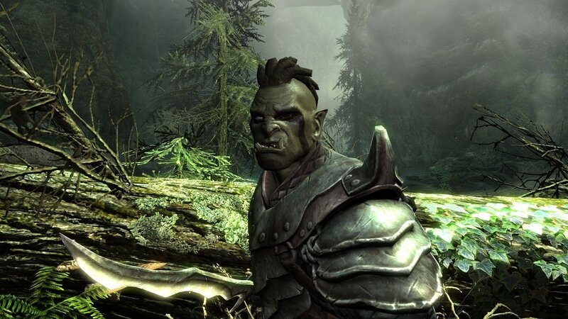 Orc Warrior in Forest — Green, Dark, Tense