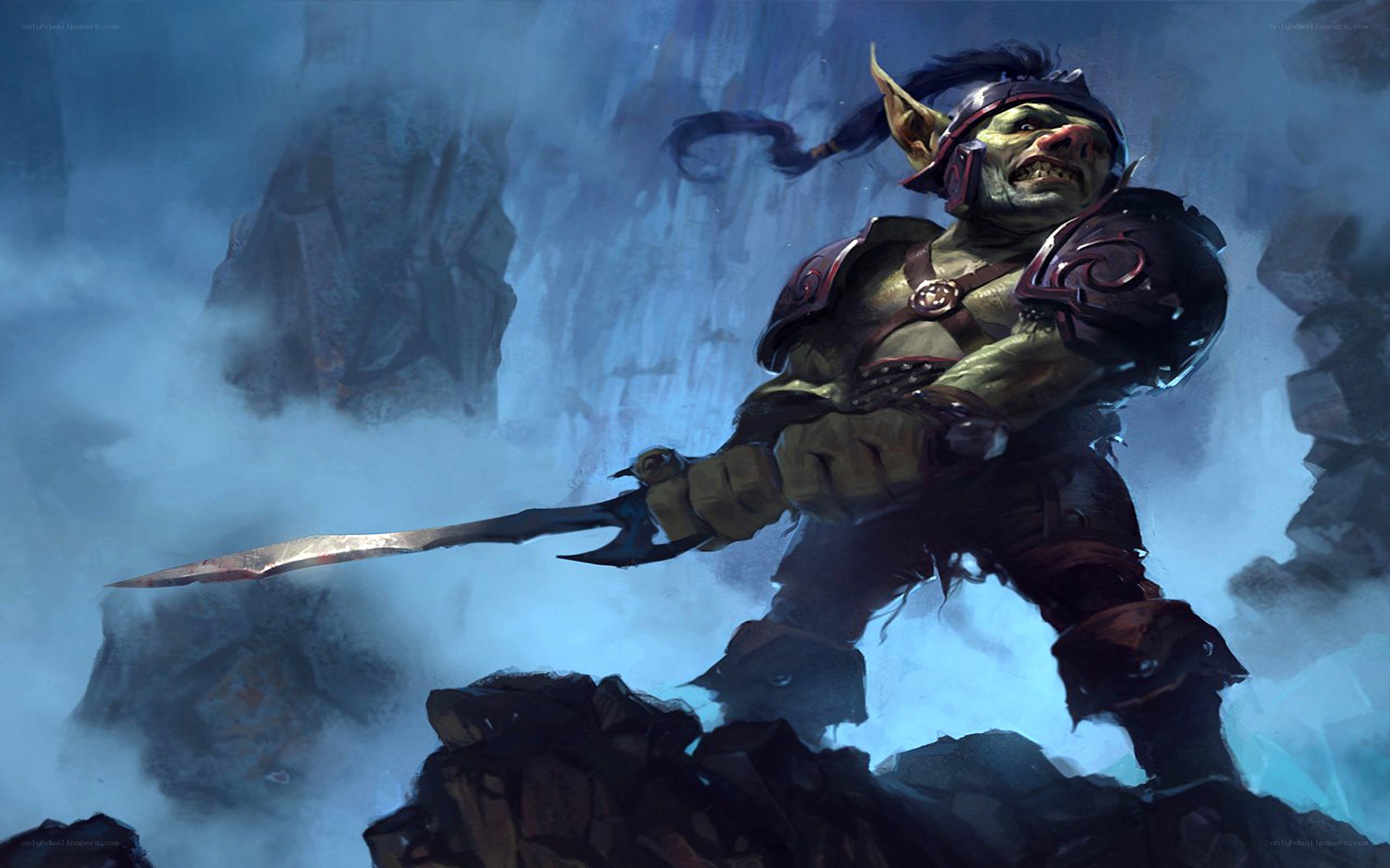 orc warrior in icy cave