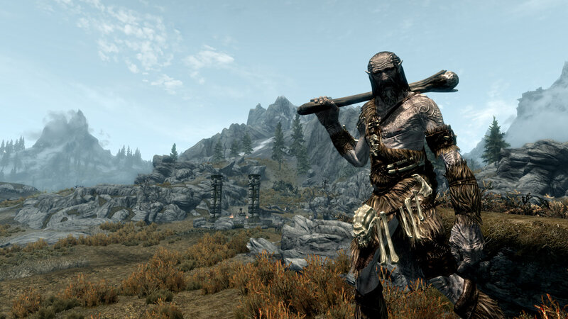 orc warrior in mountain landscape