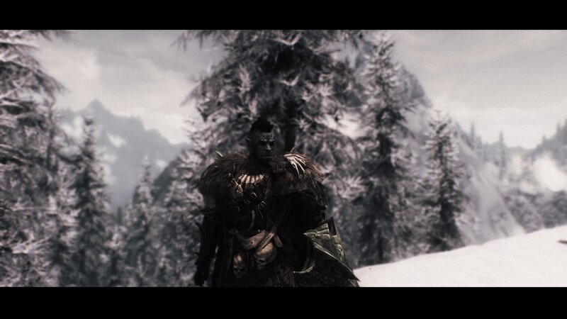 orc warrior in snowy forest