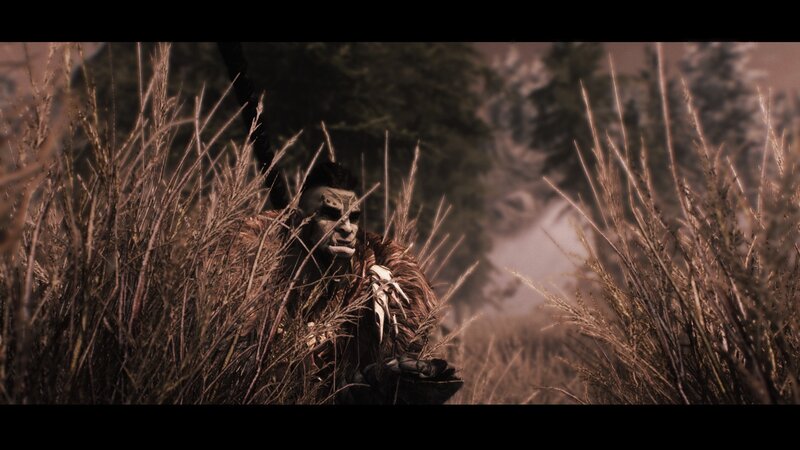 Orc Warrior in Tall Grass — Brown
