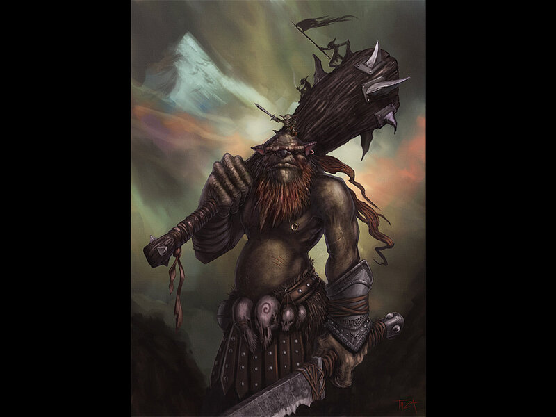 Orc Warrior with Axe — Brown