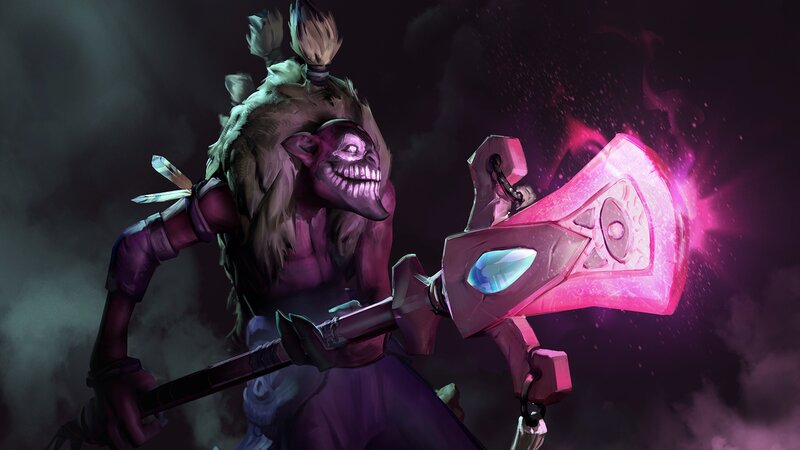 Orc Warrior with Axe — Purple, Dramatic, Night