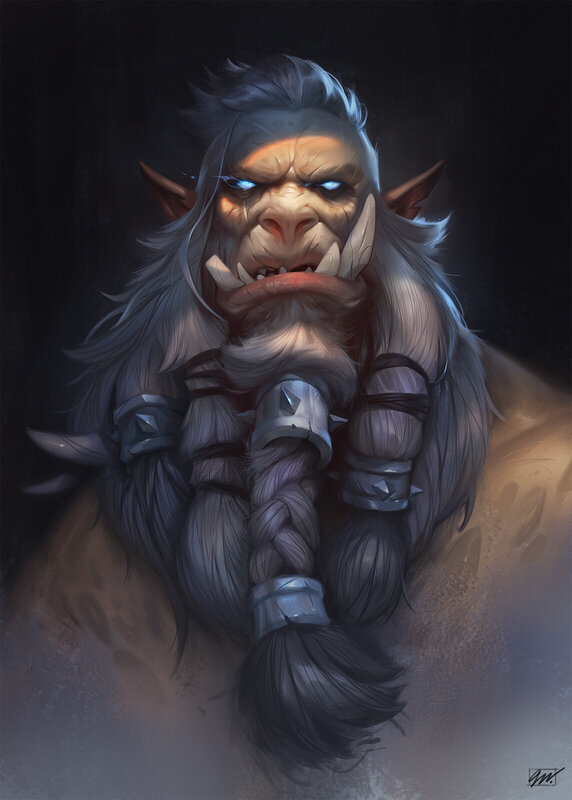 Orc Warrior with Braided Hair