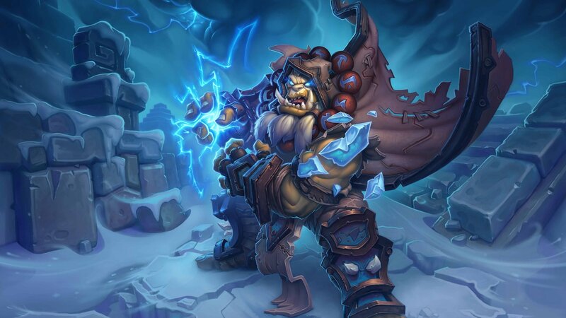 Orc Warrior with Lightning — Blue