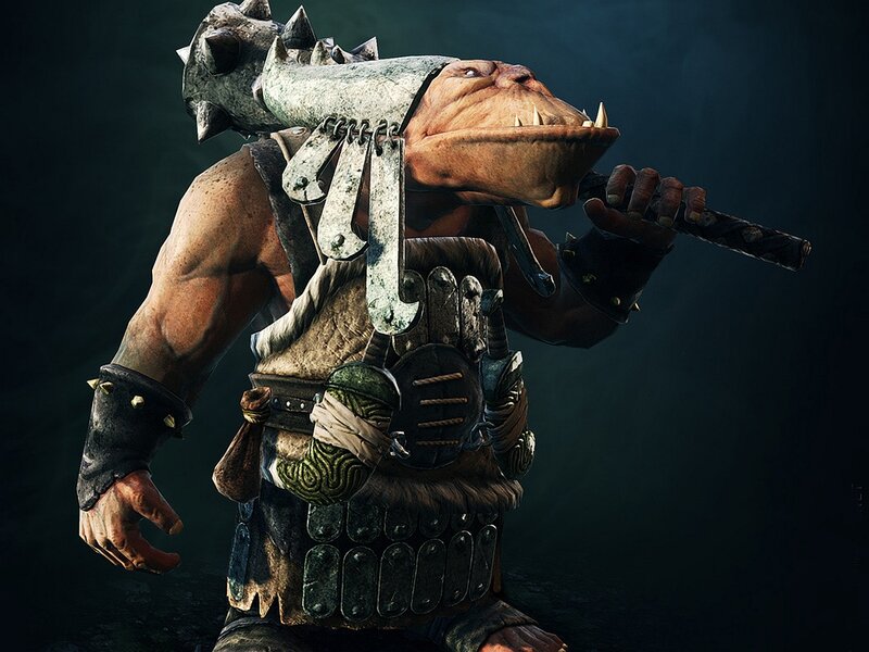 Orc Warrior with Weapon — Black