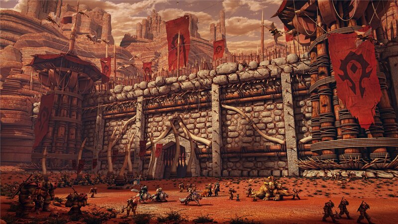 Orc Warriors in Desert — Red, Dramatic