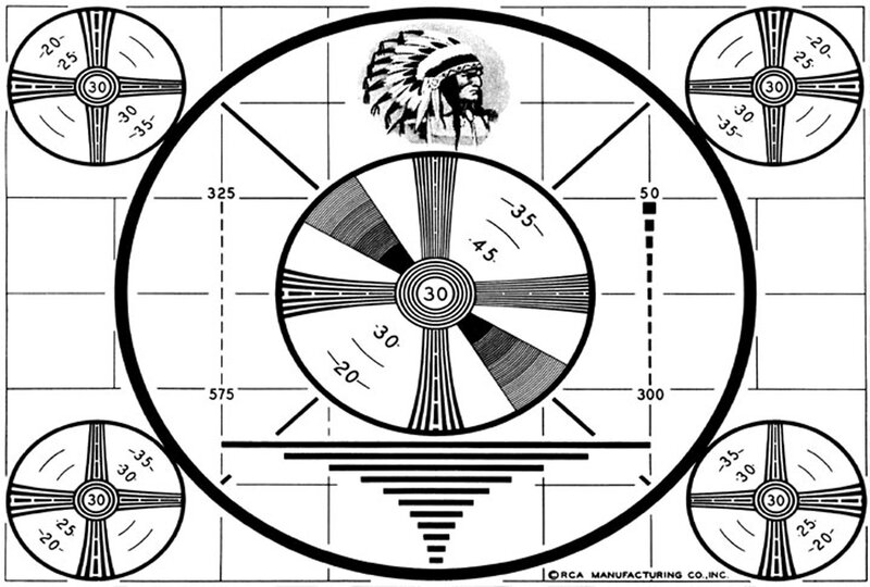 Orca test pattern with Native American portrait