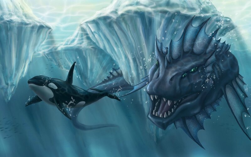 Orca Vs Sea Dragon — Blue