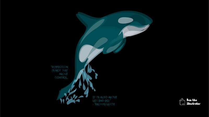 Orca Whale Illustration — Black, Minimalist
