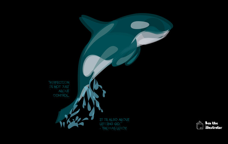 Orca Whale Illustration — Black