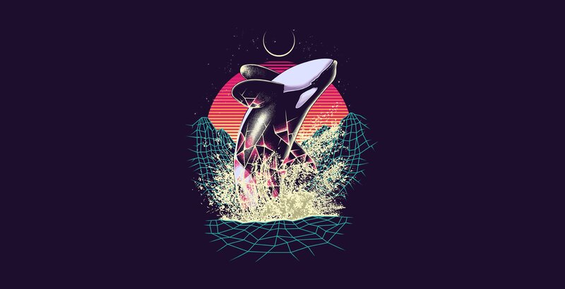 Orca Whale Jumping — Purple