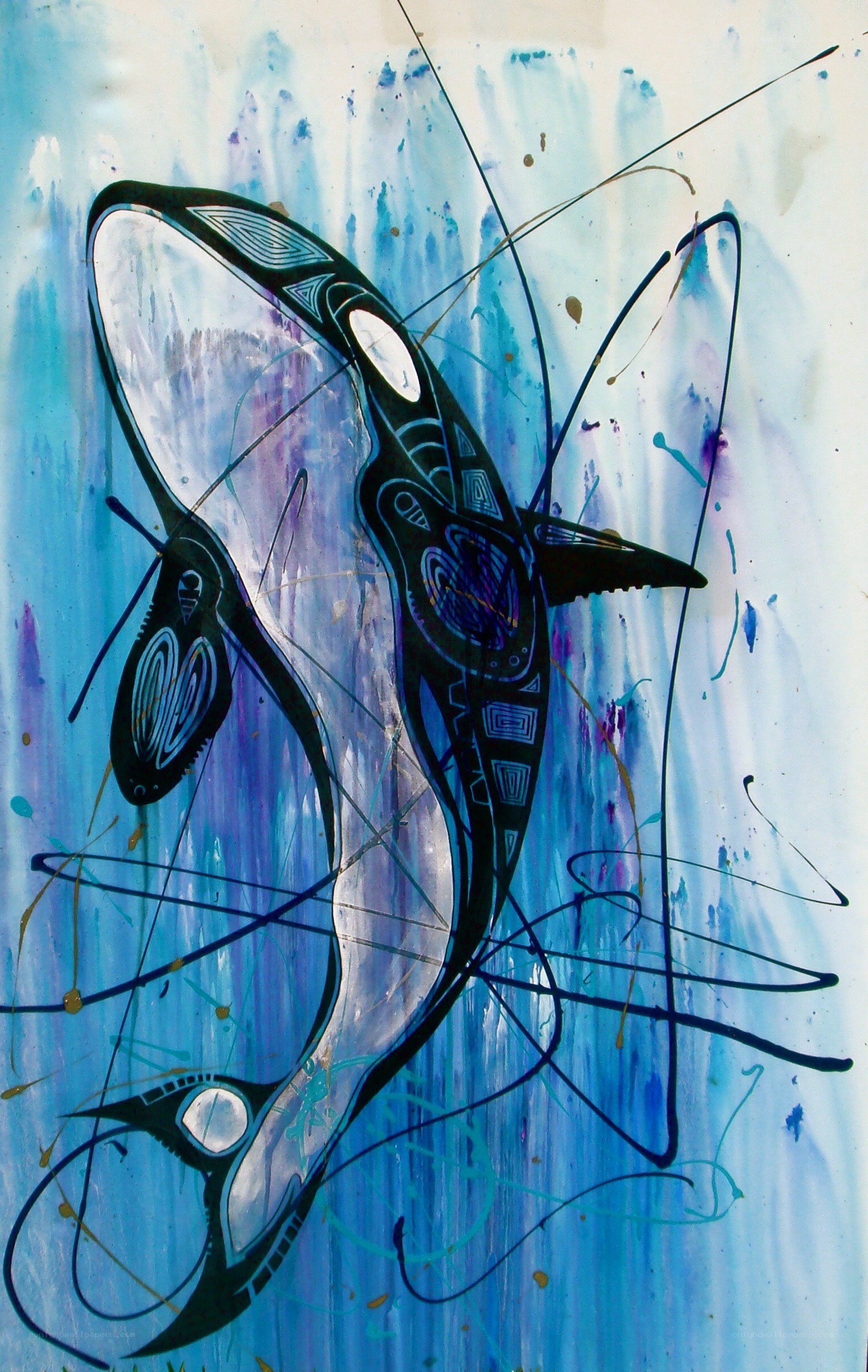 Orca whale painting