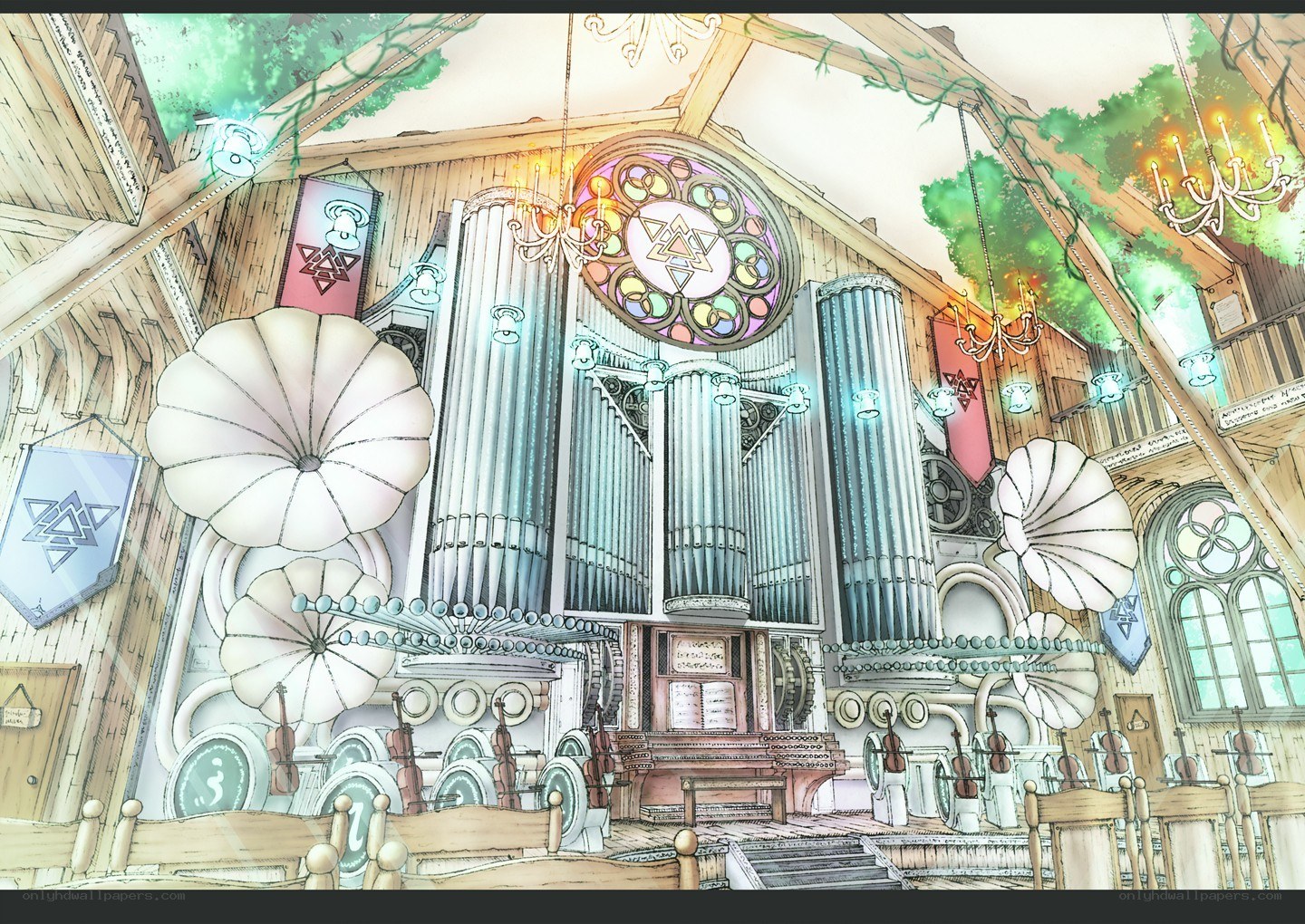 Orchestra hall with organ