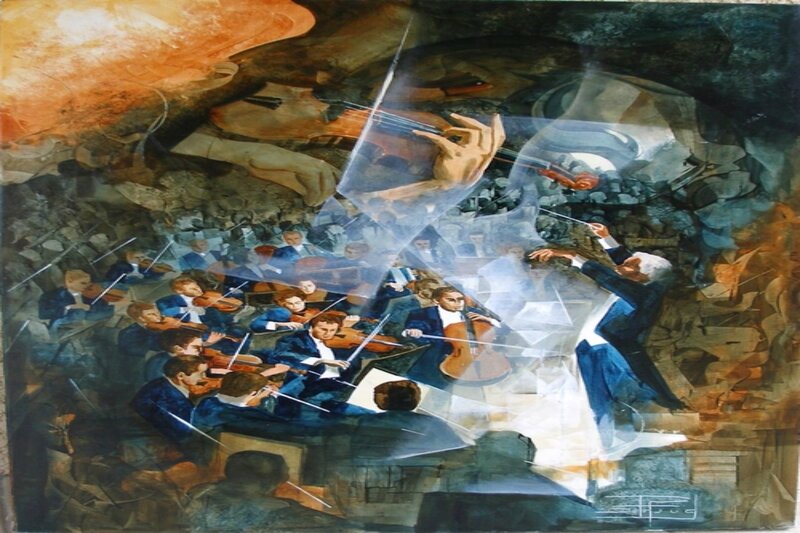 Orchestra Performing Music